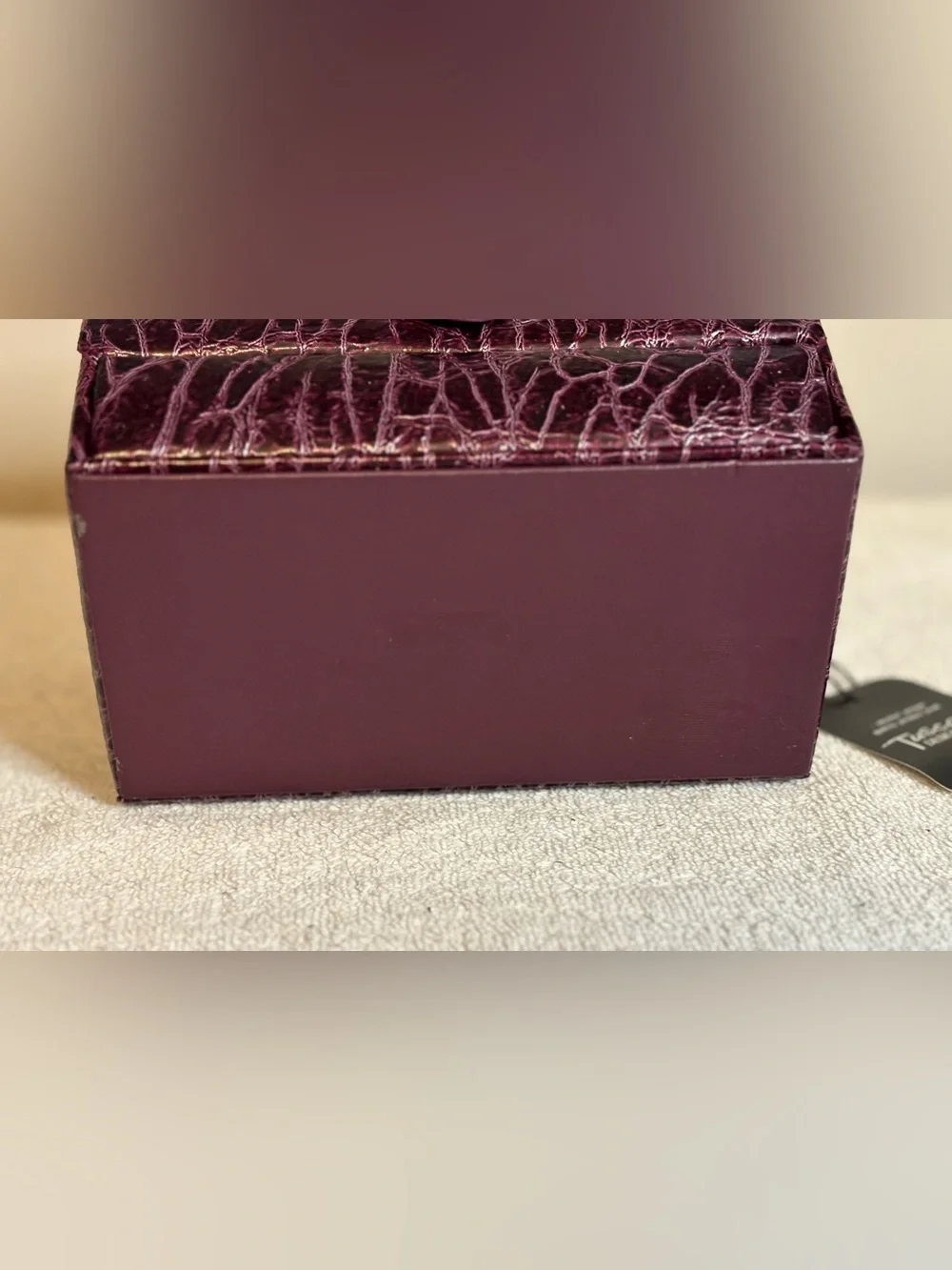 NWT Tuscan Designs Eggplant Crocodile Print Travel Jewelry Case